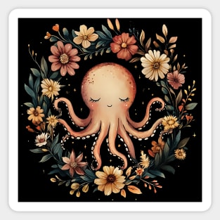 Enchanted Octopus Art – Mystical Deep Sea Creature Illustration Sticker